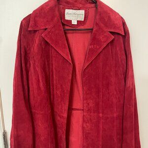 Norm Thompson Red Suede Jacket Size L